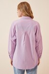 Kadın Açık Lila Oversize Uzun Basic Gömlek  HZL22W-BD139001