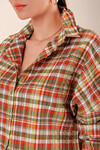 Kadın Fıstık Yeşil Çizgi Kareli Ekose Gömlek HZL22W-BD1201451