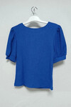 Kadın Saks Mavisi Omuzdan Düğme Detaylı Örme Bluz HZL23S-BD104681