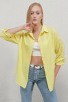 Kadın Sarı Oversize Uzun Basic Gömlek Hzl22w-bd139001
