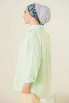 Kadın Tesettür Açık Yeşil Geniş Kalıp Uzun Basic Gömlek HZL24W-BD139001