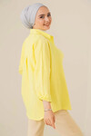 Kadın Tesettür Sarı Geniş Kalıp Uzun Basic Gömlek HZL24W-BD139001