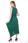 Kadın Yeşil Askılı Beli İp Bağlamalı Önü Nakış Detaylı Yazlık Örme Elbise HZL23S-BD124281