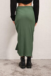 Kadın Zümrüt Yeşili Yırtmaçlı Uzun Etek HZL22S-BD118801